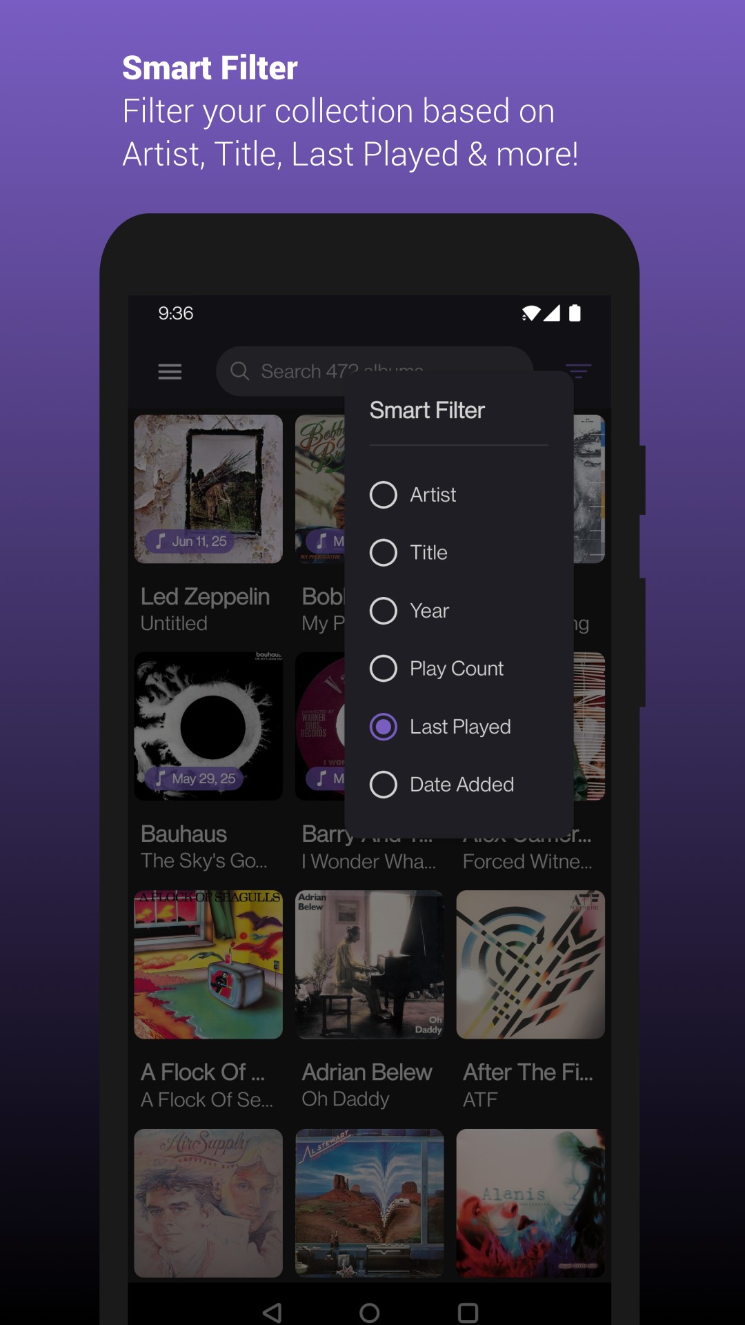 Vinylstash Filtering Interface
